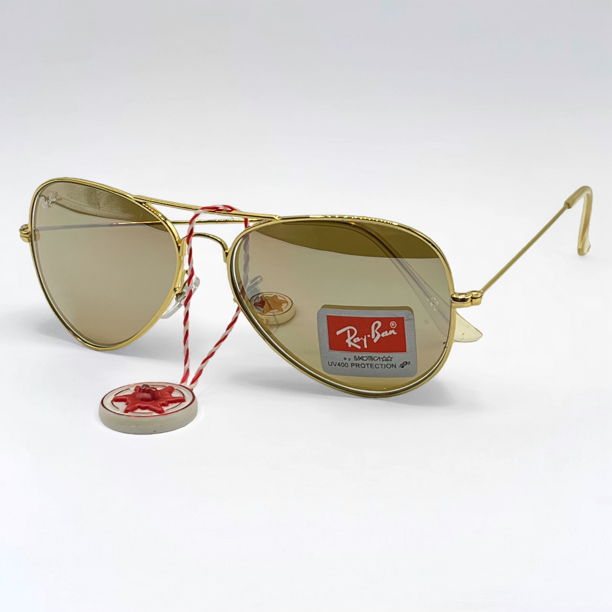 عینک آفتابی ریبن زنانه طلایی